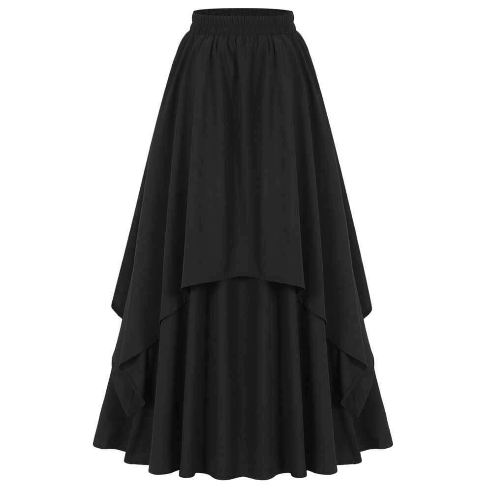 1323 Long Victorian Skirt Renaissance Skirts Double Layered Long Skirt